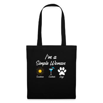 I am simple woman - Stoffbeutel - Schwarz - Vorne