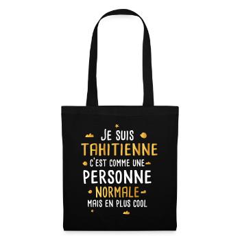 Tahitienne cadeau drôle Tahiti île - Sac en tissu - noir - Devant