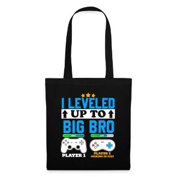 Zum ersten Mal Big Brother Gamer Boy 2023 neuer Bruder - Stoffbeutel - Schwarz - Vorne