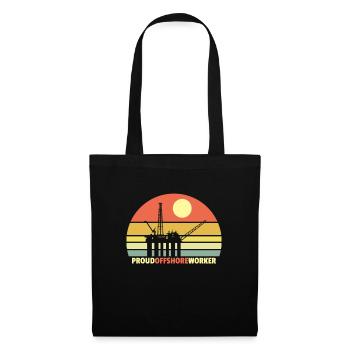 Fier travailleur offshore - Sac en tissu - noir - Devant