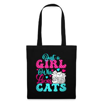 I Love Cats Cat Love Girl Who Loves Cats - Tote Bag - black - Front