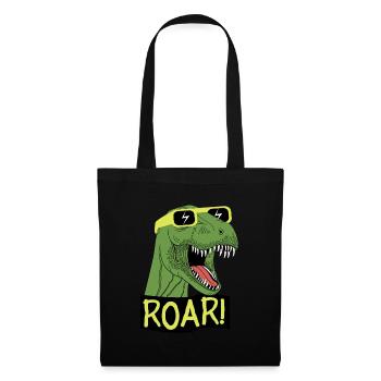 Ich liebe Dinosaurier - ROAR! T-Rex animiert - Stoffbeutel - Schwarz - Vorne
