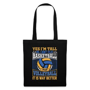 Grands amateurs de volley-ball - taille et volleyball - Sac en tissu - noir - Devant