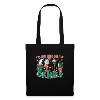 Je suis juste là pour boire un verre - Party Alcohol - Sac en tissu - noir - Devant