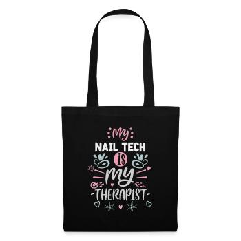 My Tech Nail Is My Therapist Nail Art - Tote Bag - black - Front