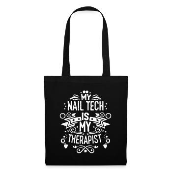 My Tech Nail Is My Therapist Nail Art - Tote Bag - black - Front