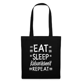 Eat Sleep Kalsarikännit Repeat Finnland Unterhose - Stoffbeutel - Schwarz - Vorne