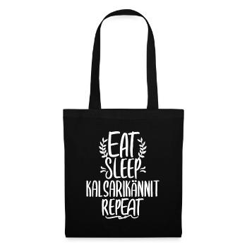 Eat Sleep Kalsarikännit Repeat Finnland Unterhose - Stoffbeutel - Schwarz - Vorne