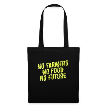 No Farmers No Food No Future Bauer Landwirt - Stoffbeutel - Schwarz - Vorne