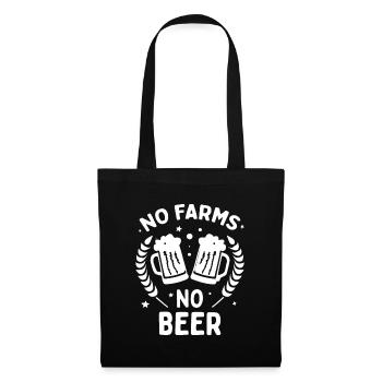 No Farms No Beer Bauern Demo Protest Landwirt - Stoffbeutel - Schwarz - Vorne