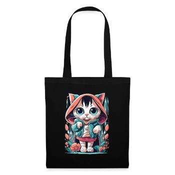 chaton kawaii mignon japon - Sac en tissu - noir - Devant