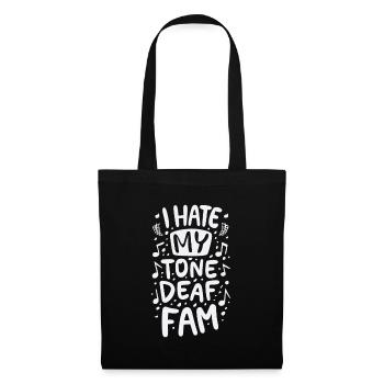 JE DÉTESTE MA FAMILLE SOURDE - Sac en tissu - noir - Devant