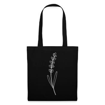 Lavender Line Drawing - Tote Bag - black - Front