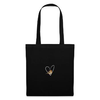 Robin, Cœur, Oiseau, Ornithologue, Oiseau chanteur - Sac en tissu - noir - Devant