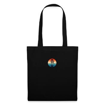 Hiking hiking shoe retro hiker shoe print - Tote Bag - black - Front