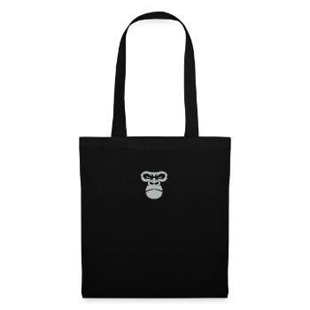 Gorille visage dos d’argent singe cadeau - Sac en tissu - noir - Devant