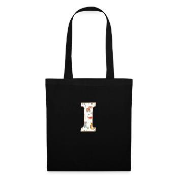 Letter I, Monogram, Animal Pattern - Tote Bag - black - Front