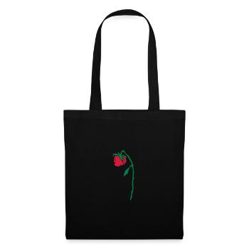 rose flétrie - Sac en tissu - noir - Devant