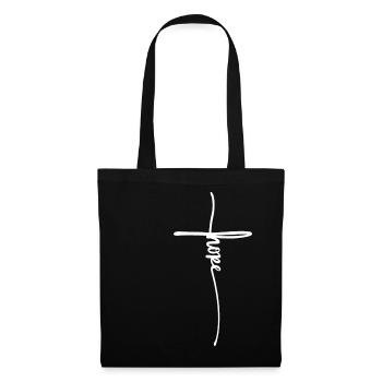 Christ Hoffnung Kreuz Jesus Christlich - Stoffbeutel - Schwarz - Vorne