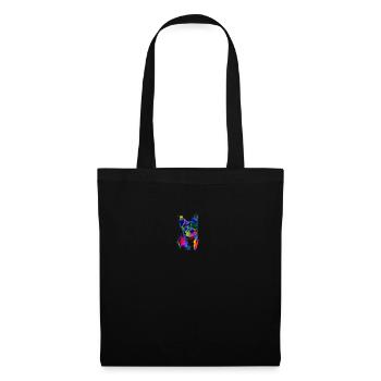 Bouledogue Français I Le chien coloré - Sac en tissu - noir - Devant