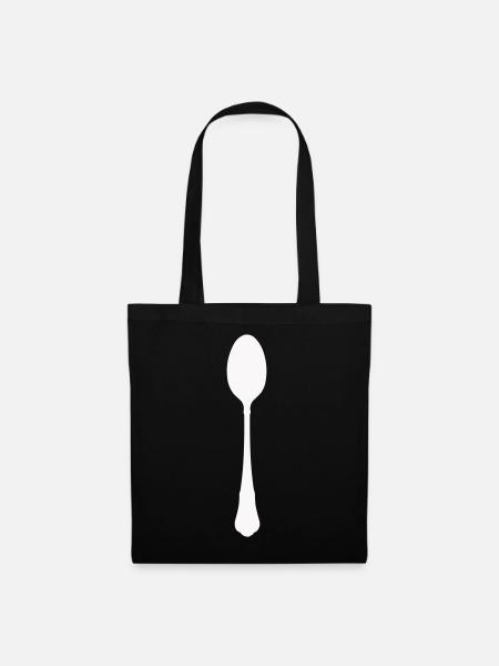 Löffel Silhouette - Stoffbeutel - Schwarz