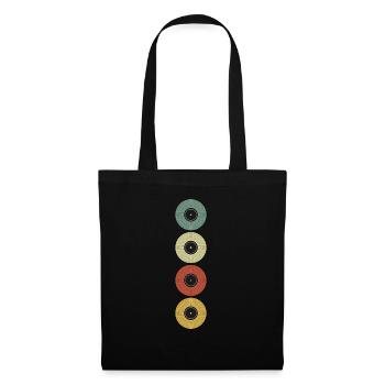vinyle rétro vintage - Sac en tissu - noir - Devant