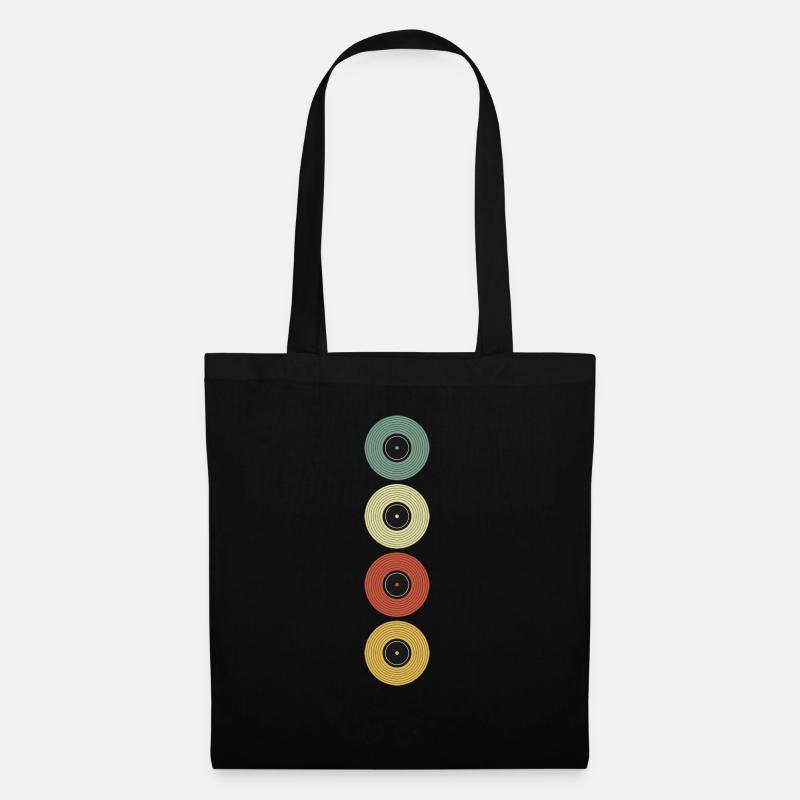 Vintage Retro Vinyl - Stoffbeutel - Schwarz