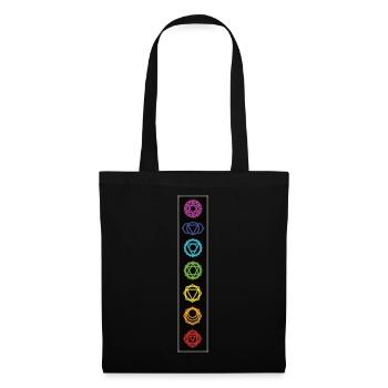 Yoga Méditation 7 Chakras - Sac en tissu - noir - Devant