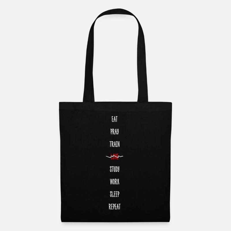 Routine quotidienne monochrome avec accent rouge - Sac en tissu - noir