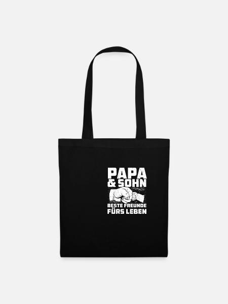 Papa und Sohn beste Freunde fürs Leben - Stoffbeutel - Schwarz