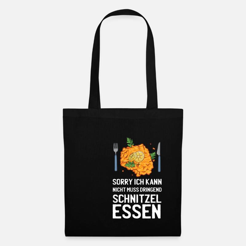 Sorry kann nicht muss Schnitzel essen - Stoffbeutel - Schwarz