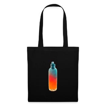 Wasserflasche Retro Sport - Stoffbeutel - Schwarz - Vorne