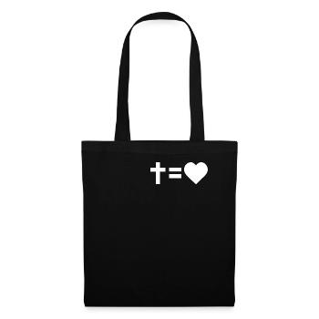 La croix égale l'amour - Sac en tissu - noir - Devant