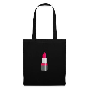 Idée cadeau de maquillage motif rouge à lèvres - Sac en tissu - noir - Devant