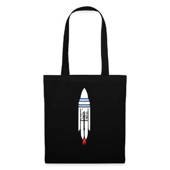 Vecteur de vol spatial spatial de fusée spatiale - Sac en tissu - noir - Devant