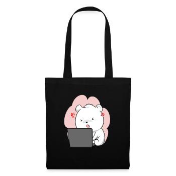 Ours polaire Ours polaire Animal de compagnie Kawaii Chibi Cute - Sac en tissu - noir - Devant