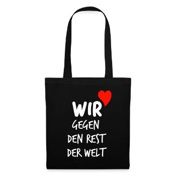 Wir gegen den Rest der Welt - Stoffbeutel - Schwarz - Vorne