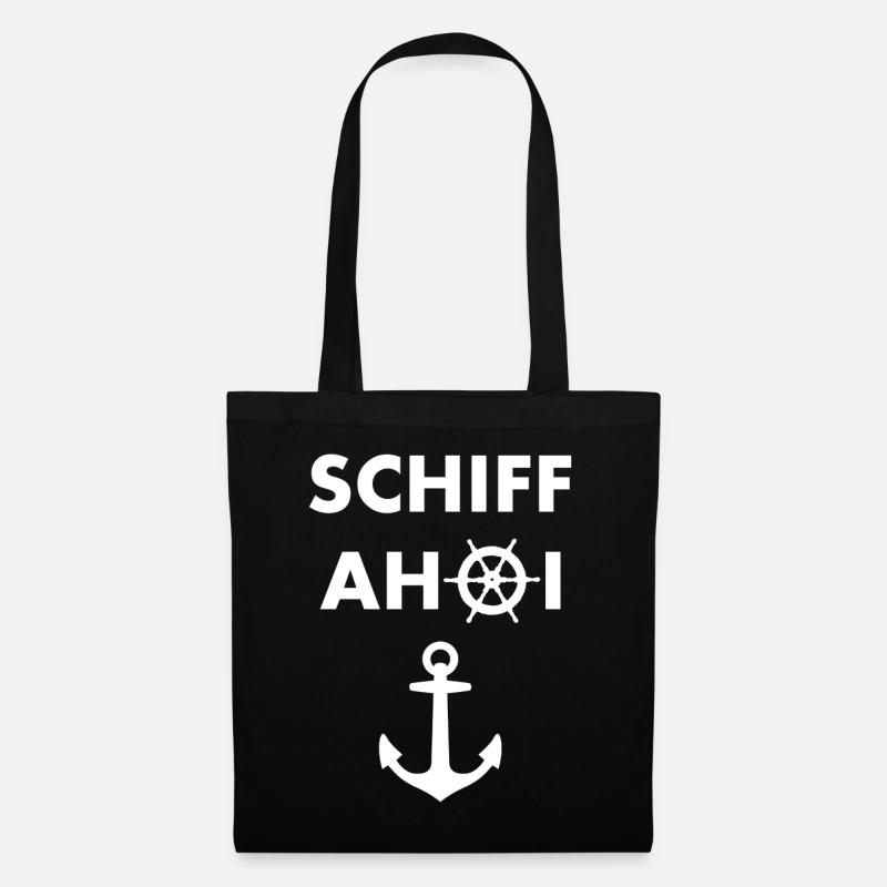 Schiff Ahoi - Stoffbeutel - Schwarz
