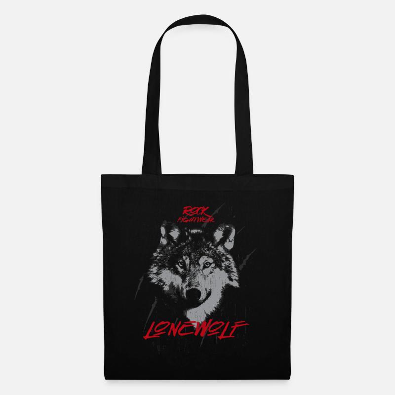 Einsamer Wolf - Stoffbeutel - Schwarz