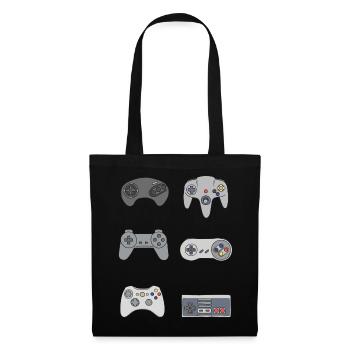 Gaming retro controller nerd vintage gift - Tote Bag - black - Front