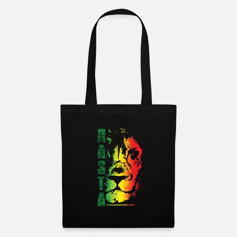 Rasta Lion Rainbow Style - Tote Bag - black