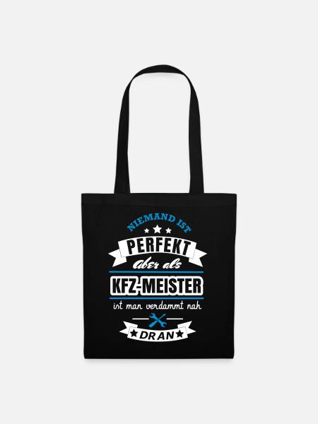 KFZ Meister Spruch Design - Stoffbeutel - Schwarz