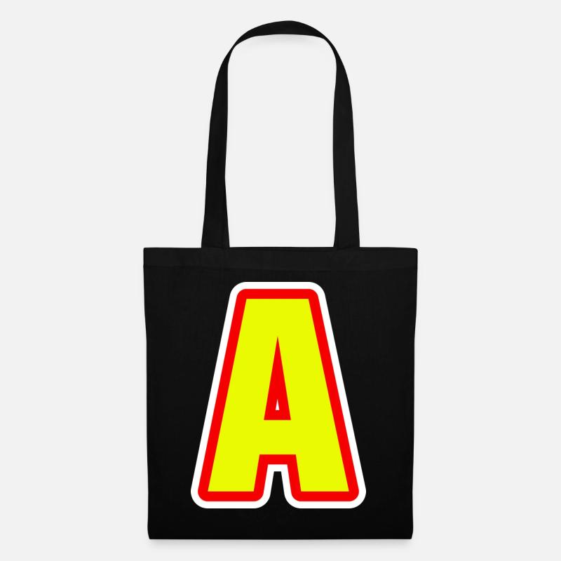 Alphabet, Buchstabe A - Stoffbeutel - Schwarz