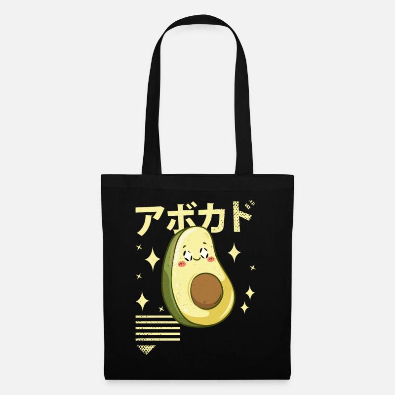 Kawaii Awacado - Stoffbeutel - Schwarz