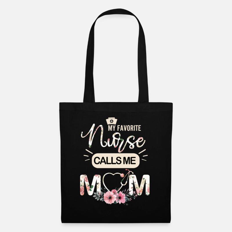 Meine Lieblingskrankenschwester nennt mich Mama - Stoffbeutel - Schwarz