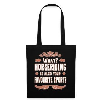 Reiten Reitsport Pferd Geschenk Mädchen - Stoffbeutel - Schwarz - Vorne