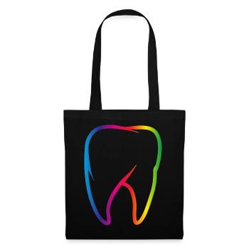 bright colorful rainbow tooth - Tote Bag - black - Front