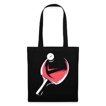 Équipe d’illustration de jeu de raquette de tennis de table - Sac en tissu - noir - Devant