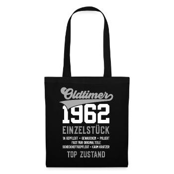 OLDTIMER 1962 EINZELSTÜCK 64. GEBURTSTAG - Stoffbeutel - Schwarz - Vorne