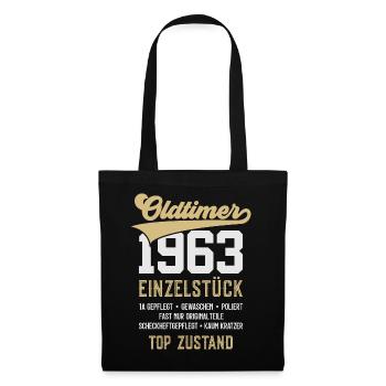 63. GEBURTSTAG OLDTIMER 1963 - Stoffbeutel - Schwarz - Vorne